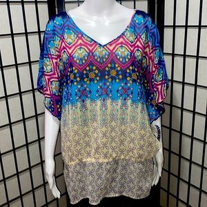 Rafaella Floral Vneck Blouse